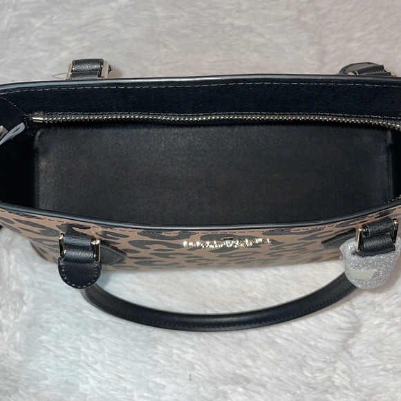 New Kate Spade New York Darcy Leopard Cheetah Large Satchel Shoulder Bag Purse - Picture 12 of 17